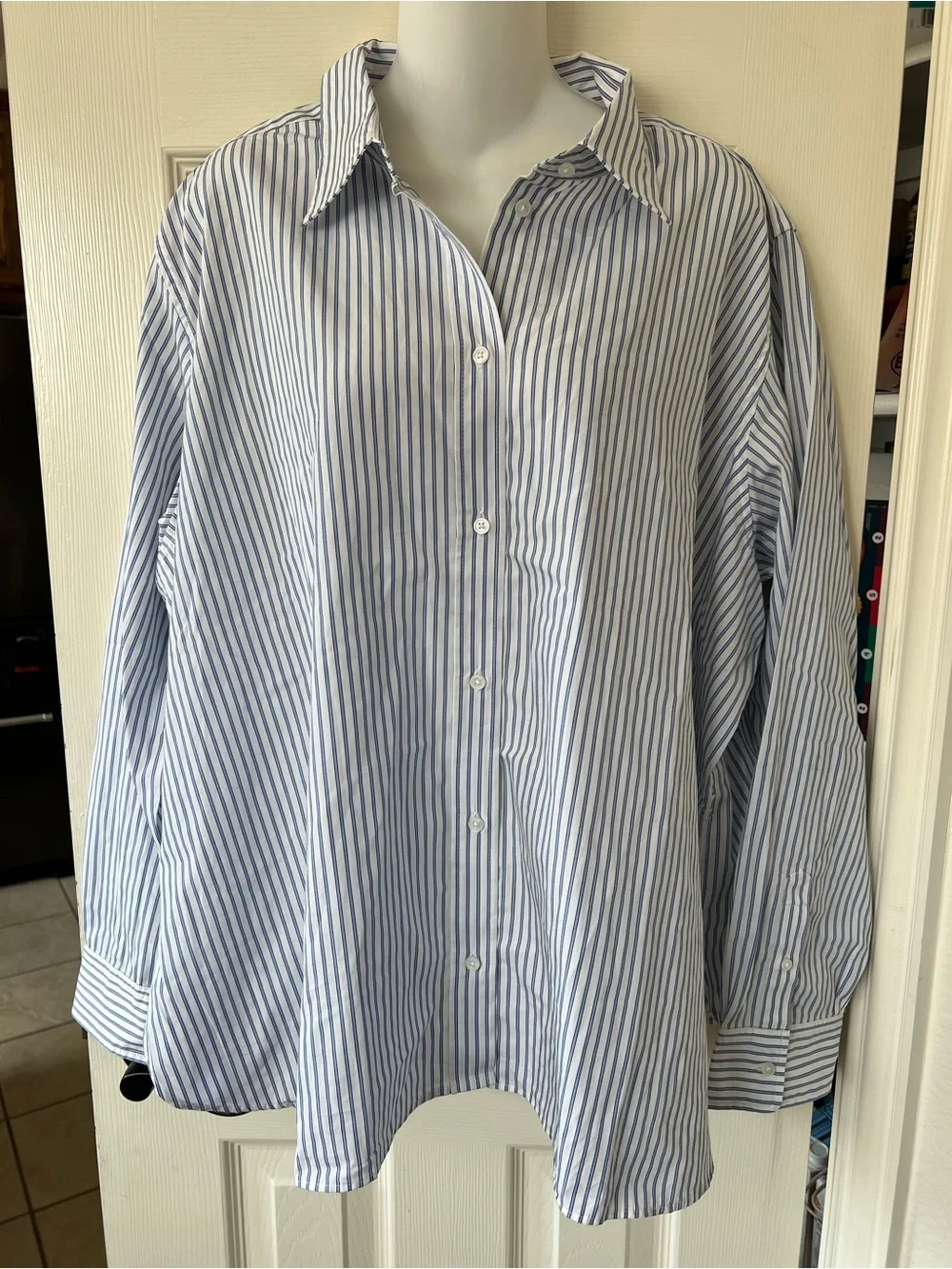 NWT Jules classic-fit button-up shirt in striped cotton poplin 24